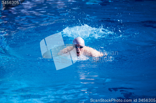 Image of swimmer excercise on indoor swimming poo