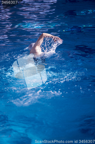 Image of swimmer excercise on indoor swimming poo