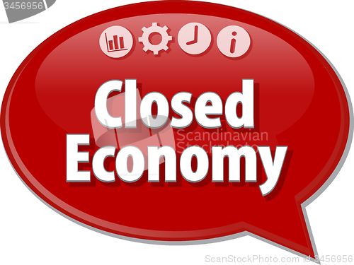 Image of Closed Economy  Business term speech bubble illustration