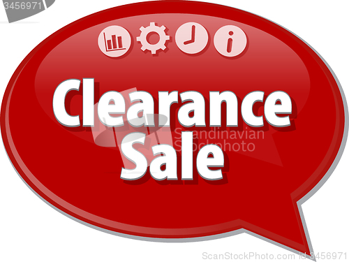 Image of Clearance Sale  Business term speech bubble illustration