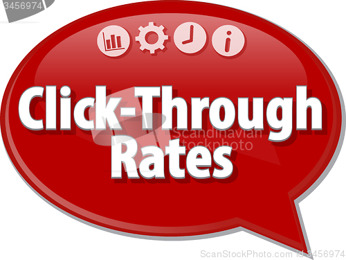 Image of Click-Through Rates  Business term speech bubble illustration