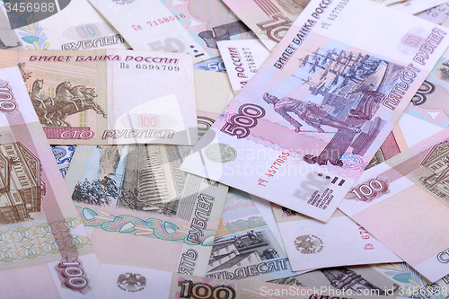 Image of Russian Rouble Banknotes background