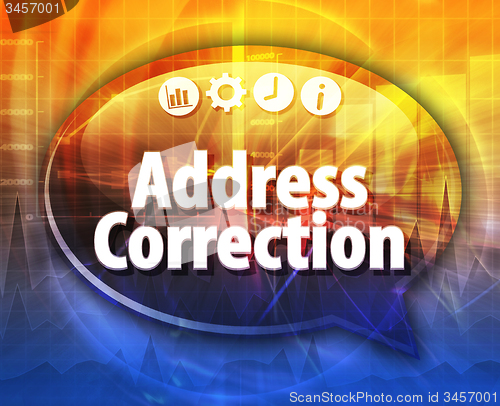 Image of Address Correction Business term speech bubble illustration