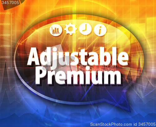 Image of Adjustable Premium Business term speech bubble illustration