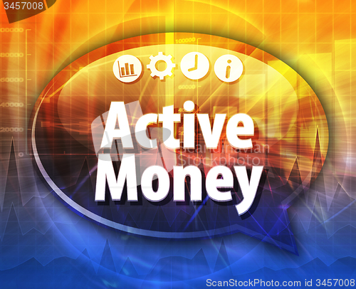 Image of Active Money Business term speech bubble illustration