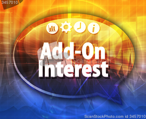 Image of Add-On Interest Business term speech bubble illustrationt