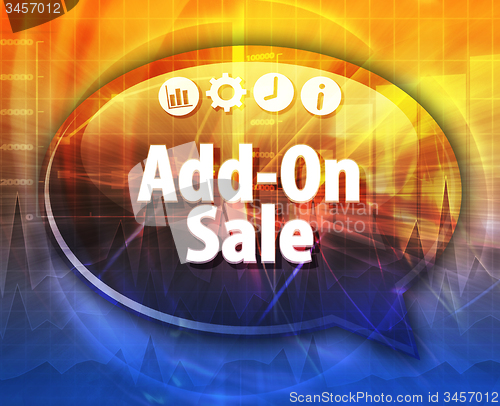 Image of Add-On Sale Business term speech bubble illustration