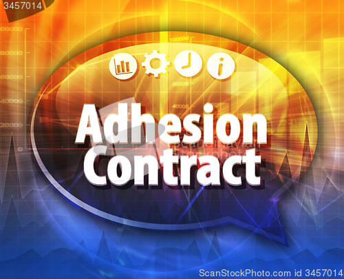 Image of Adhesion Contract Business term speech bubble illustration