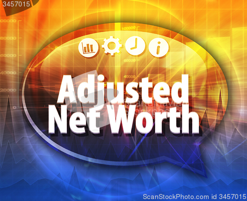 Image of Adjusted Net Worth Business term speech bubble illustration