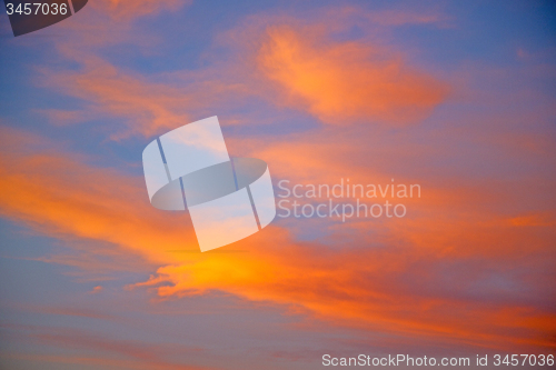 Image of the sunrise in  colored sky white  