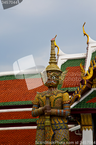 Image of  thailand asia   in  bangkok rain  temple abstract warrior demon