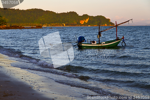 Image of sunrise asia  the  lomprayah bay white  beach    rocks  china se