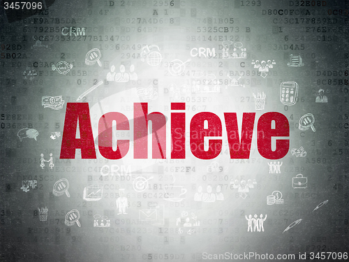 Image of Business concept: Achieve on Digital Paper background