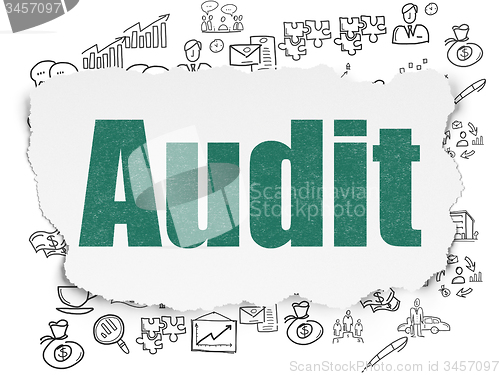 Image of Business concept: Audit on Torn Paper background