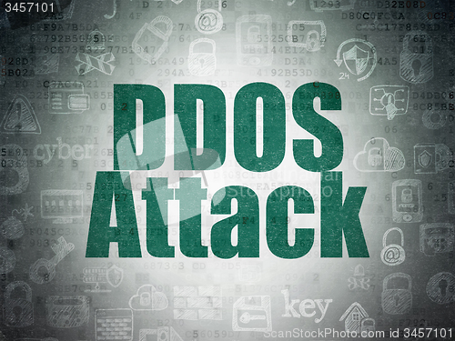 Image of Protection concept: DDOS Attack on Digital Paper background