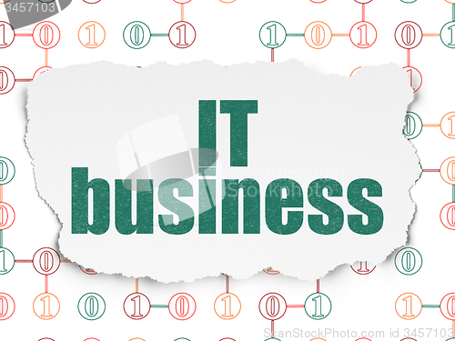 Image of Finance concept: IT Business on Torn Paper background