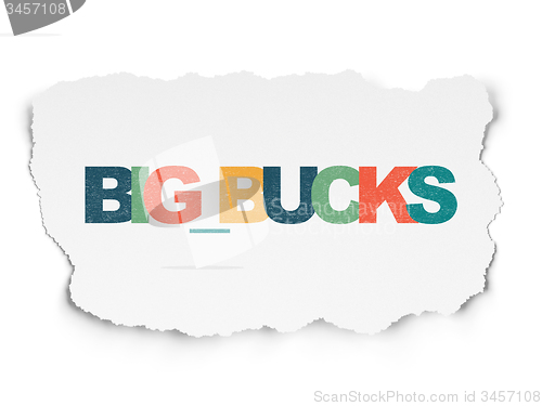 Image of Business concept: Big bucks on Torn Paper background