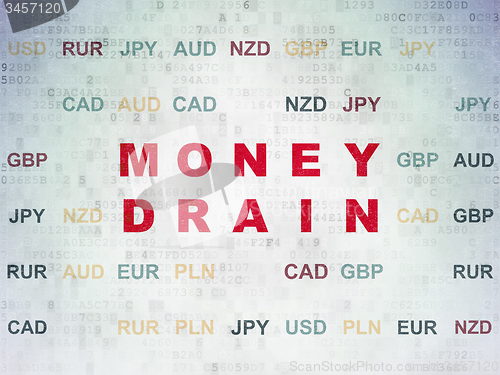 Image of Banking concept: Money Drain on Digital Paper background