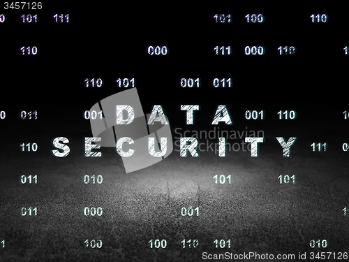 Image of Protection concept: Data Security in grunge dark room