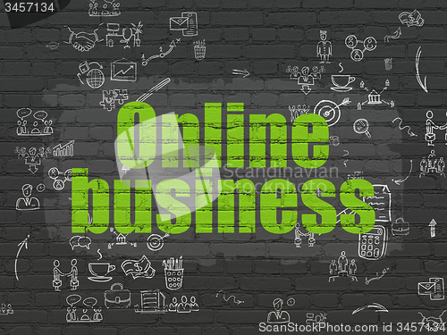 Image of Finance concept: Online Business on wall background