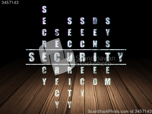 Image of Privacy concept: word Security in solving Crossword Puzzle