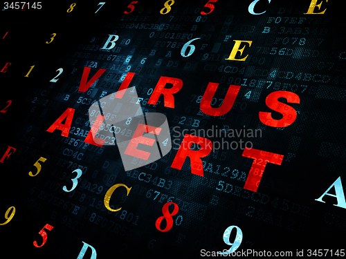 Image of Safety concept: Virus Alert on Digital background