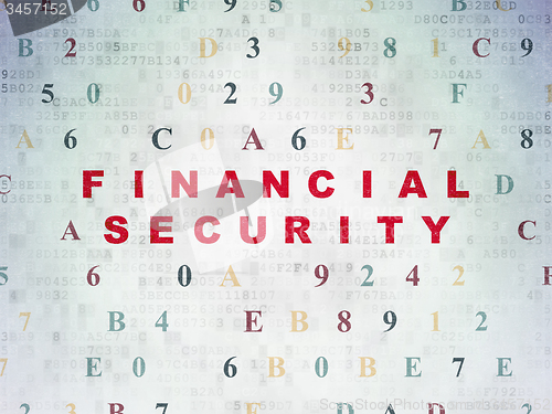 Image of Privacy concept: Financial Security on Digital Paper background