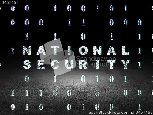 Image of Security concept: National Security in grunge dark room