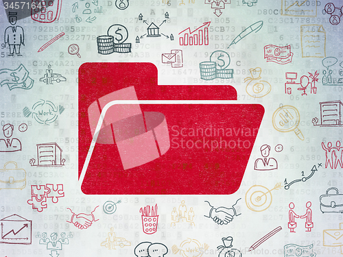 Image of Finance concept: Folder on Digital Paper background