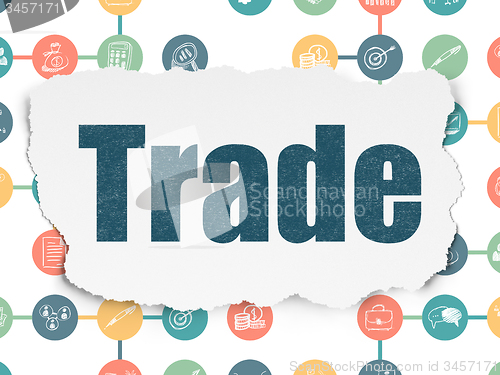 Image of Business concept: Trade on Torn Paper background