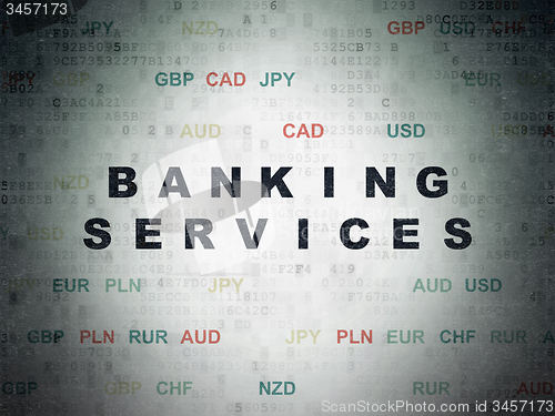 Image of Money concept: Banking Services on Digital Paper background