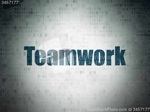 Image of Finance concept: Teamwork on Digital Paper background