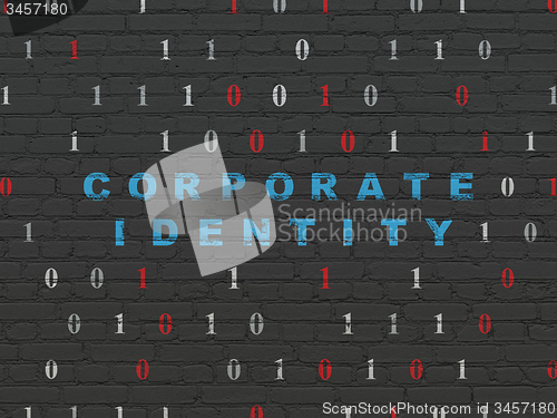 Image of Finance concept: Corporate Identity on wall background