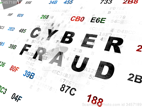 Image of Protection concept: Cyber Fraud on Digital background