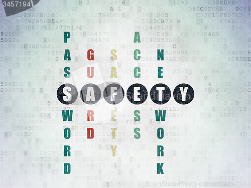 Image of Protection concept: word Safety in solving Crossword Puzzle