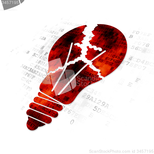 Image of Finance concept: Light Bulb on Digital background