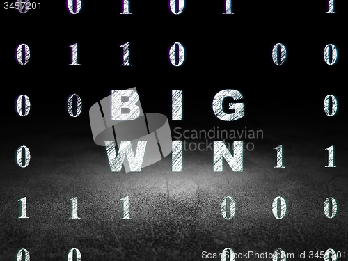 Image of Finance concept: Big Win in grunge dark room