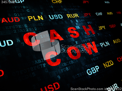 Image of Finance concept: Cash Cow on Digital background