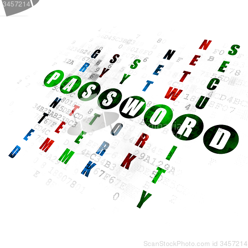 Image of Protection concept: word Password in solving Crossword Puzzle
