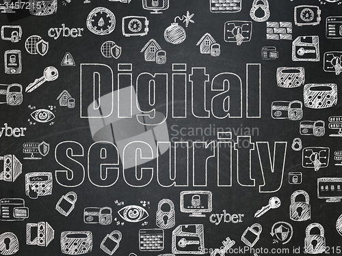 Image of Protection concept: Digital Security on School Board background
