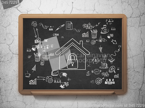 Image of Business concept: Home on School Board background