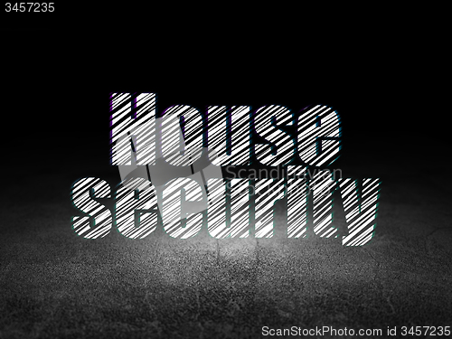 Image of Protection concept: House Security in grunge dark room