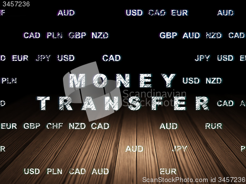 Image of Finance concept: Money Transfer in grunge dark room