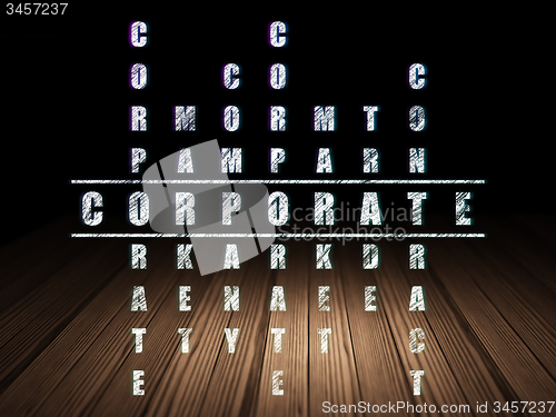 Image of Business concept: word Corporate in solving Crossword Puzzle