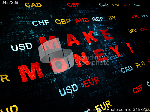 Image of Finance concept: Make Money! on Digital background