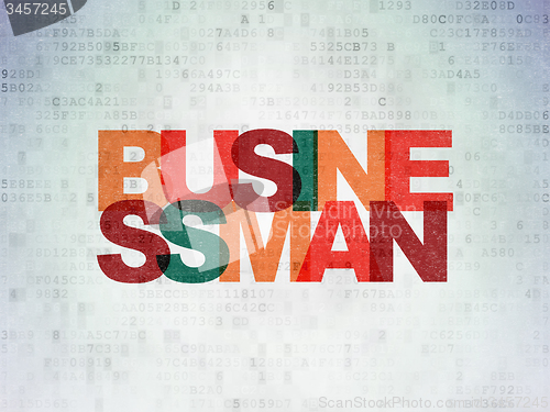 Image of Finance concept: Businessman on Digital Paper background