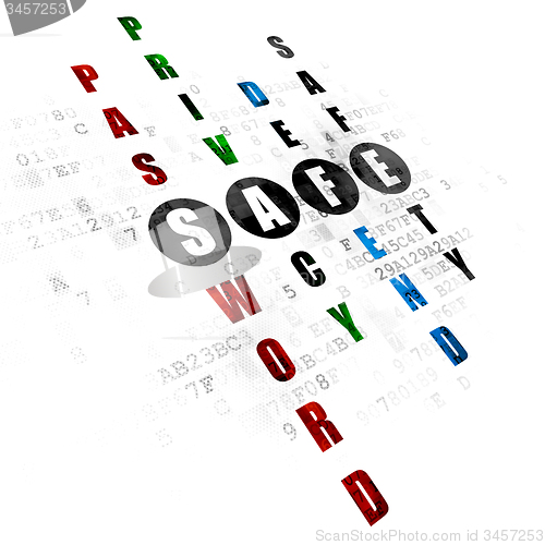 Image of Privacy concept: word Safe in solving Crossword Puzzle