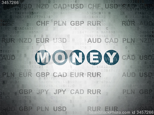 Image of Money concept: Money on Digital Paper background