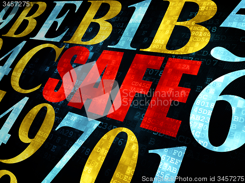 Image of Security concept: Safe on Digital background