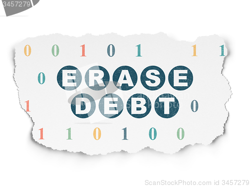 Image of Business concept: Erase Debt on Torn Paper background